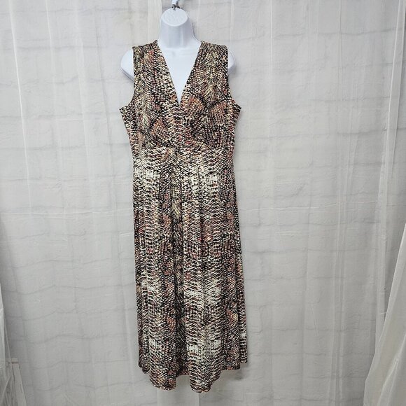 Kasper Dress Grunge Maxi Sleeveless Whimsigoth Snakeskin Green Orange LP - Picture 10 of 10